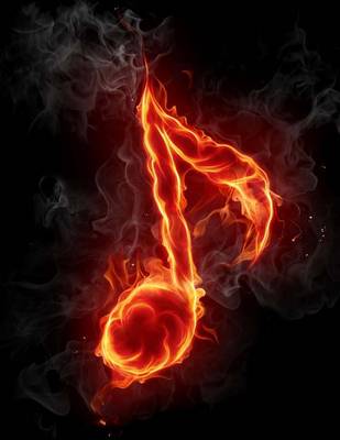 Book cover for Musical Note on Fire, Jumbo Oversized