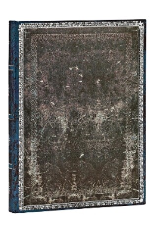 Cover of Midnight Steel Midi Lined Hardcover Journal (Elastic Band Closure)