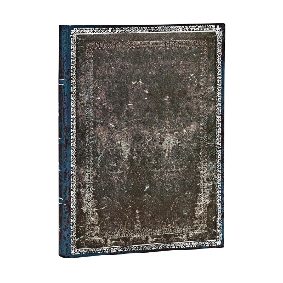 Book cover for Midnight Steel Midi Lined Hardcover Journal (Elastic Band Closure)