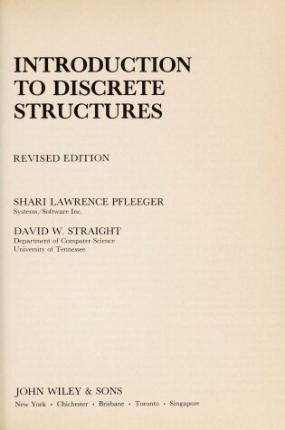 Cover of Introduction to Discrete Structures