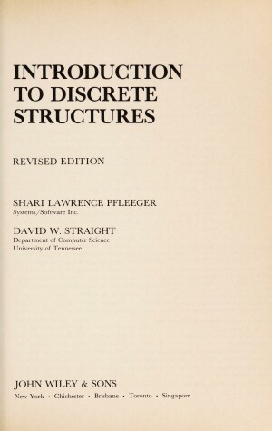 Book cover for Introduction to Discrete Structures