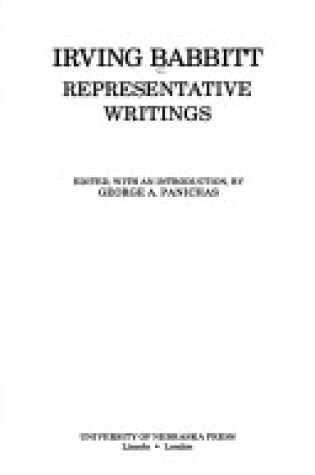 Cover of Representative Writings