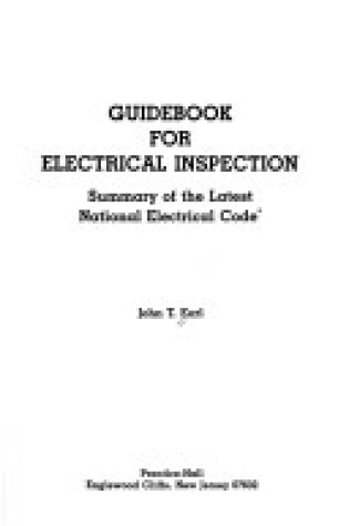 Cover of Guidebook for Electrical Inspection