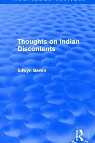 Cover of Thoughts on Indian Discontents