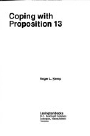 Cover of Coping with Proposition 13