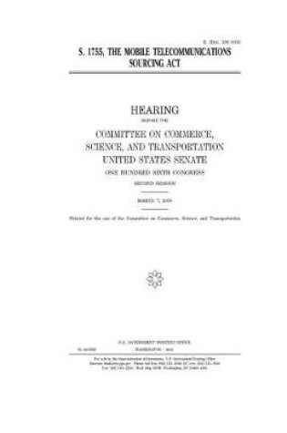 Cover of S. 1755, the Mobile Telecommunications Sourcing Act