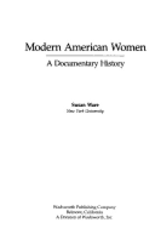Cover of Modern American Women