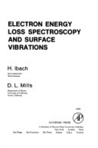 Cover of Electron Energy Loss Spectroscopy and Surface Vibrations