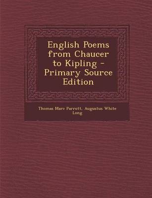 Book cover for English Poems from Chaucer to Kipling - Primary Source Edition