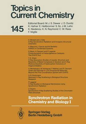 Cover of Synchrotron Radiation in Chemistry and Biology I