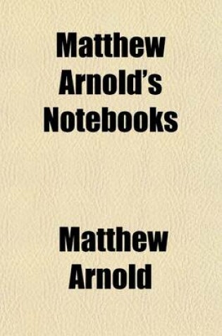 Cover of Matthew Arnold's Notebooks