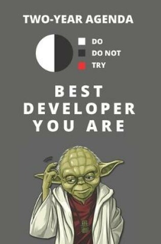 Cover of 2020 & 2021 Two-Year Daily Planner For Best Developer Gift - Funny Yoda Quote Appointment Book - Two Year Weekly Agenda Notebook For Application or Web Job