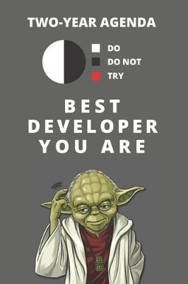 Book cover for 2020 & 2021 Two-Year Daily Planner For Best Developer Gift - Funny Yoda Quote Appointment Book - Two Year Weekly Agenda Notebook For Application or Web Job