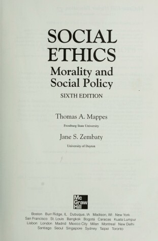 Book cover for Social Ethics