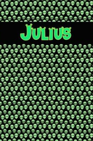 Cover of 120 Page Handwriting Practice Book with Green Alien Cover Julius