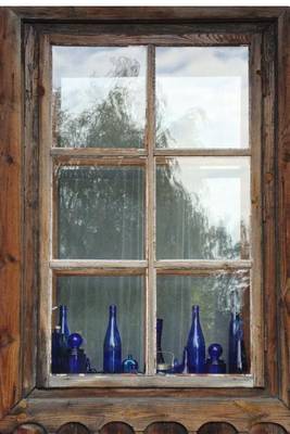 Book cover for Blue Bottles on a Wooden Windowsill Journal