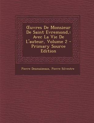 Book cover for Uvres de Monsieur de Saint Evremond,