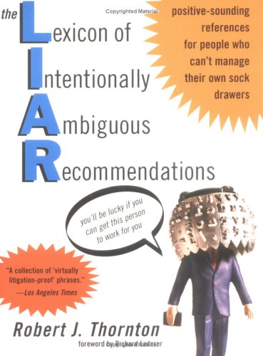 Book cover for The Lexicon of Intentionally Ambiguous Recommendations (L.I.A.R.)