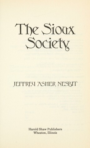 Book cover for The Sioux Society