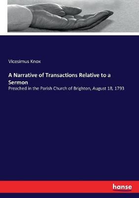 Book cover for A Narrative of Transactions Relative to a Sermon