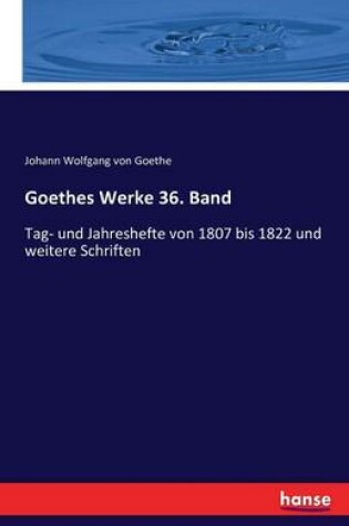 Cover of Goethes Werke 36. Band