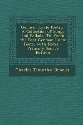 Cover of German Lyric Poetry