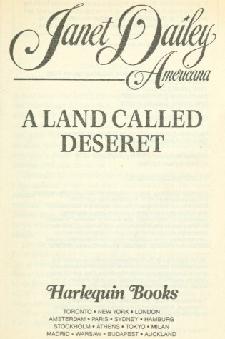 Cover of Land Call Desrt UT