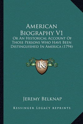 Book cover for American Biography V1 American Biography V1