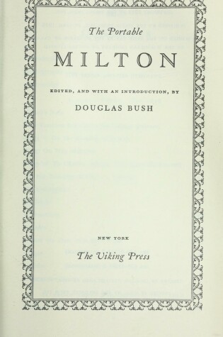 Cover of The Portable Milton