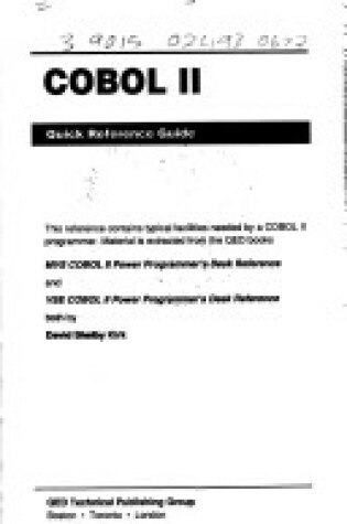 Cover of Cobol II Quick Reference Guide