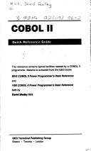 Book cover for Cobol II Quick Reference Guide