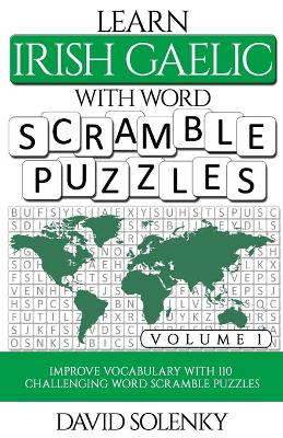 Book cover for Learn Irish Gaelic with Word Scramble Puzzles Volume 1