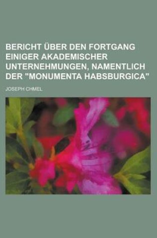 Cover of Bericht Uber Den Fortgang Einiger Akademischer Unternehmungen, Namentlich Der "Monumenta Habsburgica"