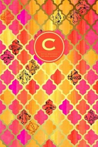 Cover of C - Initial Monogram Journal - Dot Grid, Moroccan Orange Pink