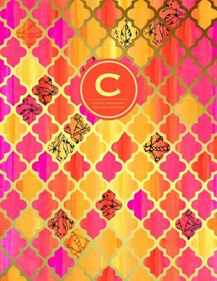 Book cover for C - Initial Monogram Journal - Dot Grid, Moroccan Orange Pink