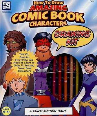 Book cover for How to Draw Amazing Comic Book Characters Drawing Kit