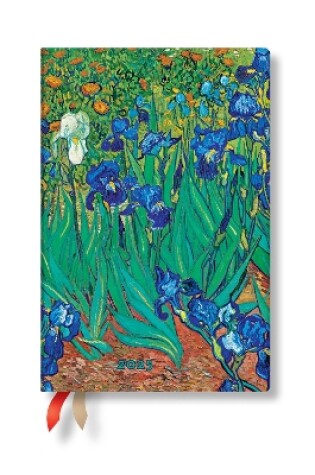 Cover of Van Gogh’s Irises Mini 12-month Horizontal Hardback Dayplanner 2025 (Elastic Band Closure)