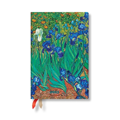 Book cover for Van Gogh’s Irises Mini 12-month Horizontal Hardback Dayplanner 2025 (Elastic Band Closure)