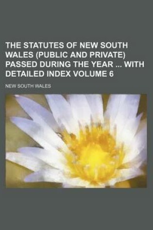 Cover of The Statutes of New South Wales (Public and Private) Passed During the Year with Detailed Index Volume 6