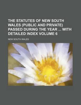 Book cover for The Statutes of New South Wales (Public and Private) Passed During the Year with Detailed Index Volume 6