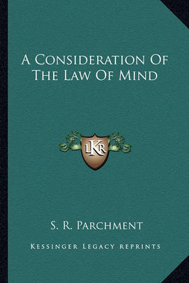 Book cover for A Consideration of the Law of Mind