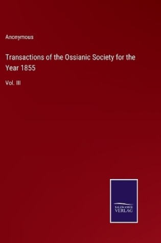 Cover of Transactions of the Ossianic Society for the Year 1855