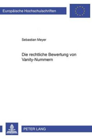 Cover of Die Rechtliche Bewertung Von Vanity-Nummern