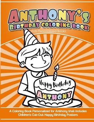 Book cover for Anthony's Birthday Coloring Book Kids Personalized Books