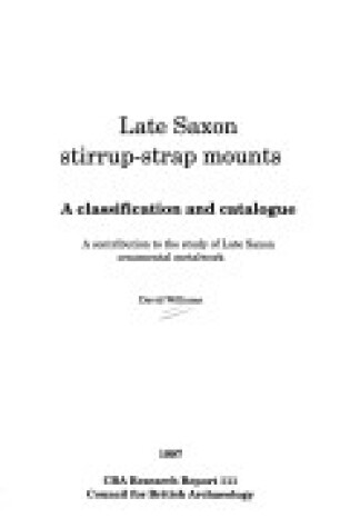 Cover of Late Saxon Stirrup-strap Mounts