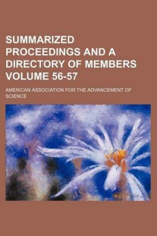 Cover of Summarized Proceedings and a Directory of Members Volume 56-57