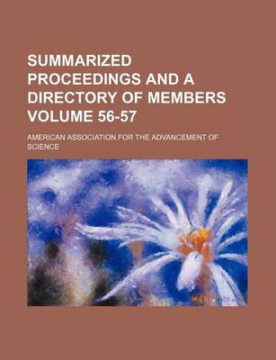 Book cover for Summarized Proceedings and a Directory of Members Volume 56-57