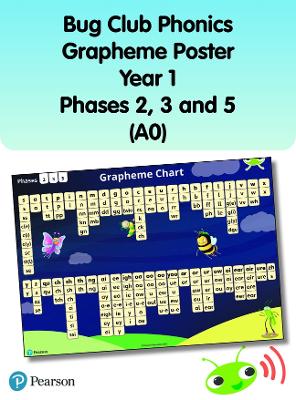 Book cover for Bug Club Phonics Grapheme Poster Year 1 Phases 2, 3 and 5 (A0)