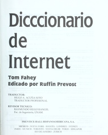 Book cover for Diccionario De Internet