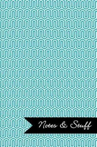 Cover of Notes & Stuff - Lined Notebook with Robin's Egg Blue Key Maze Pattern Cover